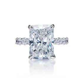 Laine 10 Carat F VS2 Radiant Cut Lab Grown Diamond Engagement Ring in Platinum