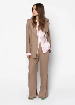 LINNEA Oversized Linen Blazer - Latte