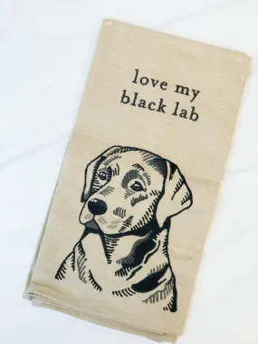 'Love My Black Lab' Dish Towel