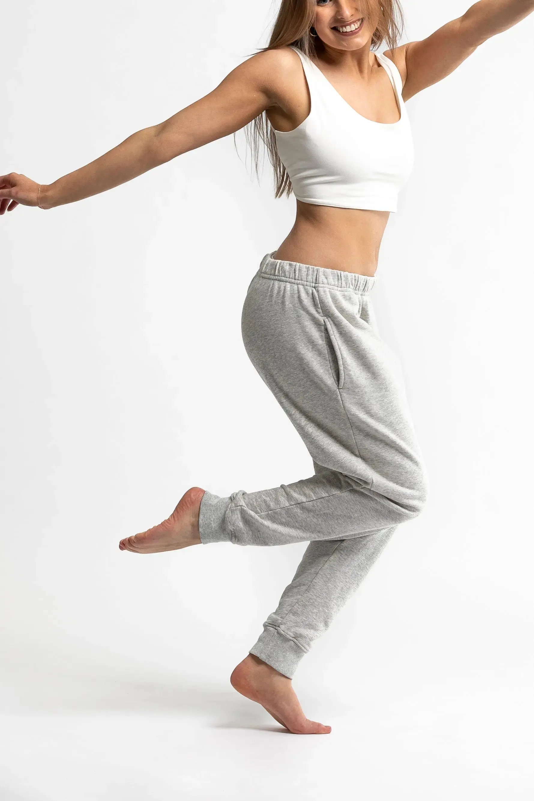 Luna Organic Tapered Leg Pants | Grey