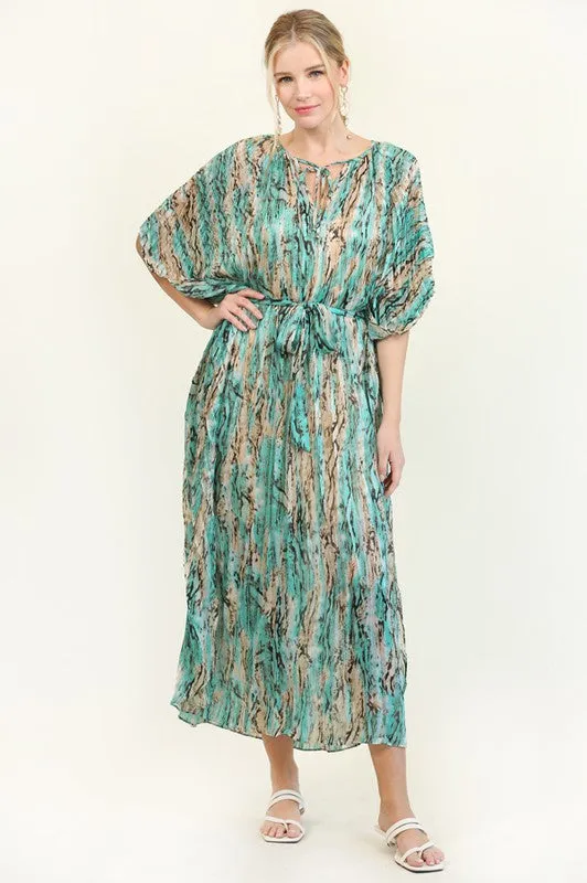 Melissa Pleated Kaftan Dress