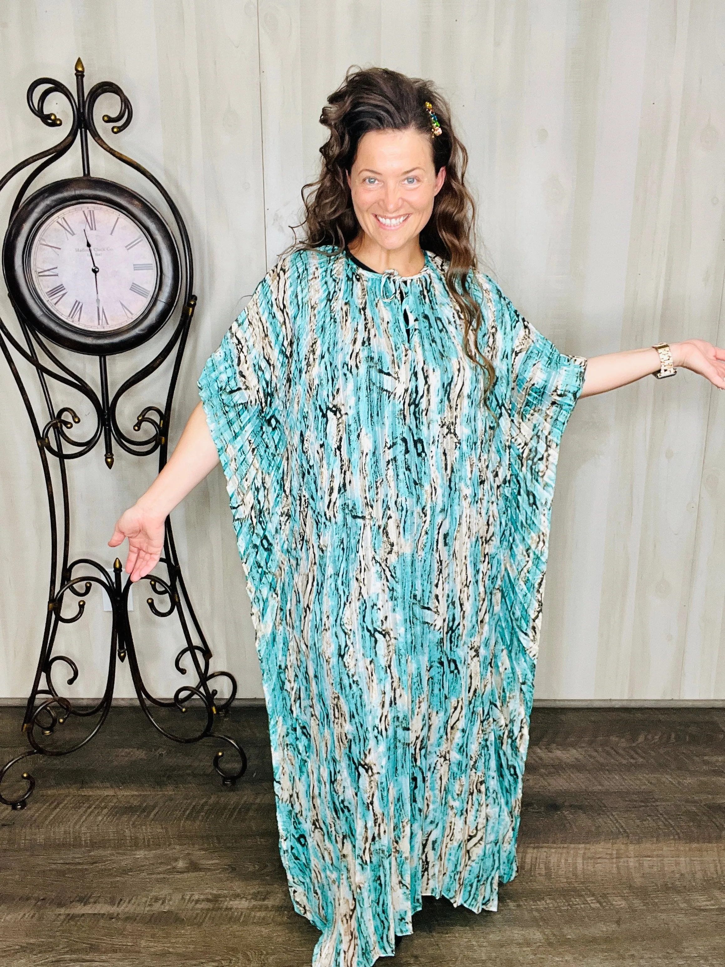 Melissa Pleated Kaftan Dress