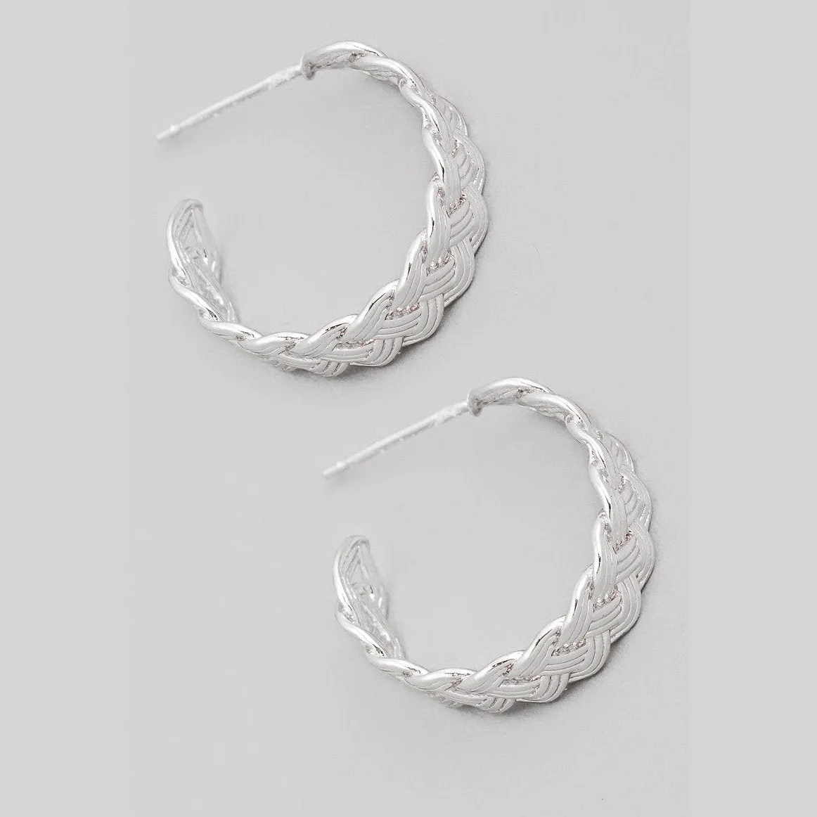 Metallic Weave Hoop Earrings