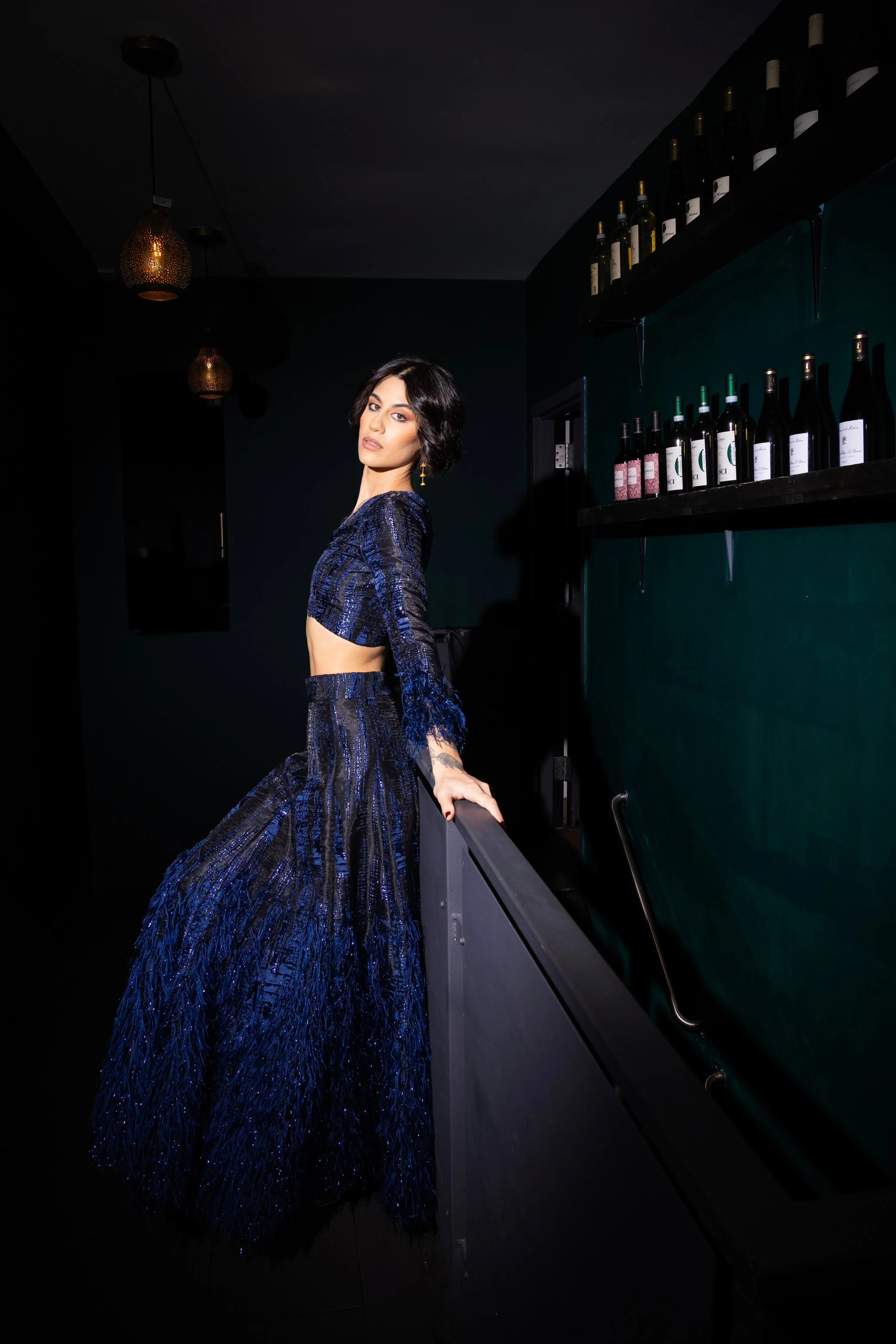 MIDNIGHT Metallic Lehenga Top