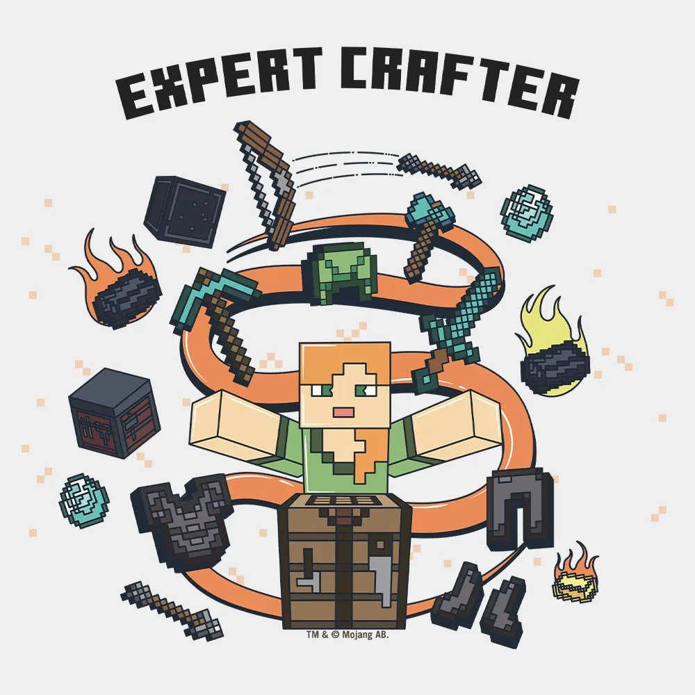 Minecraft Alex Expert Crafter Personalized Kids Short Sleeve T-Shirt