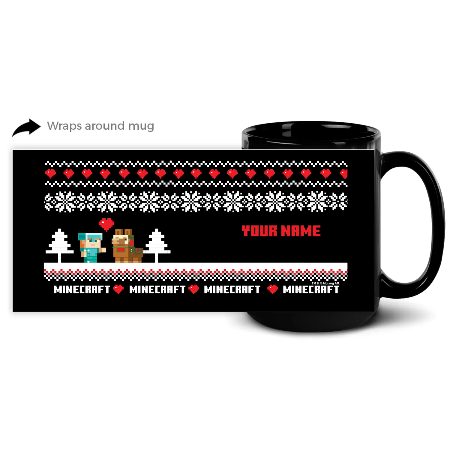 Minecraft Llama Sweater Personalized Black Mug