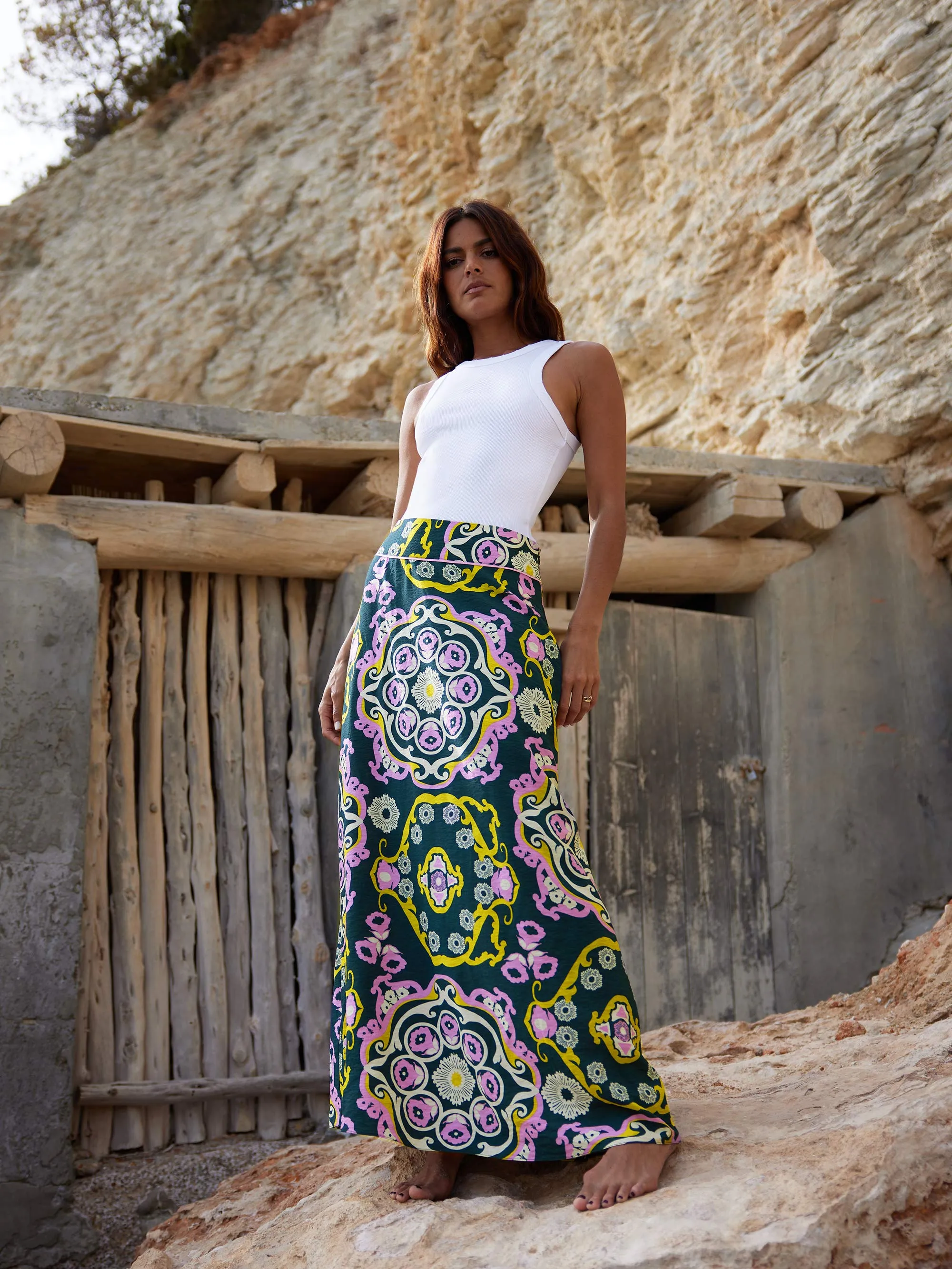 Multi Geo Print Skirt