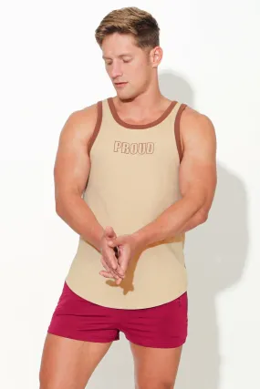 Muscle Fit Ribbed Tank - Proud