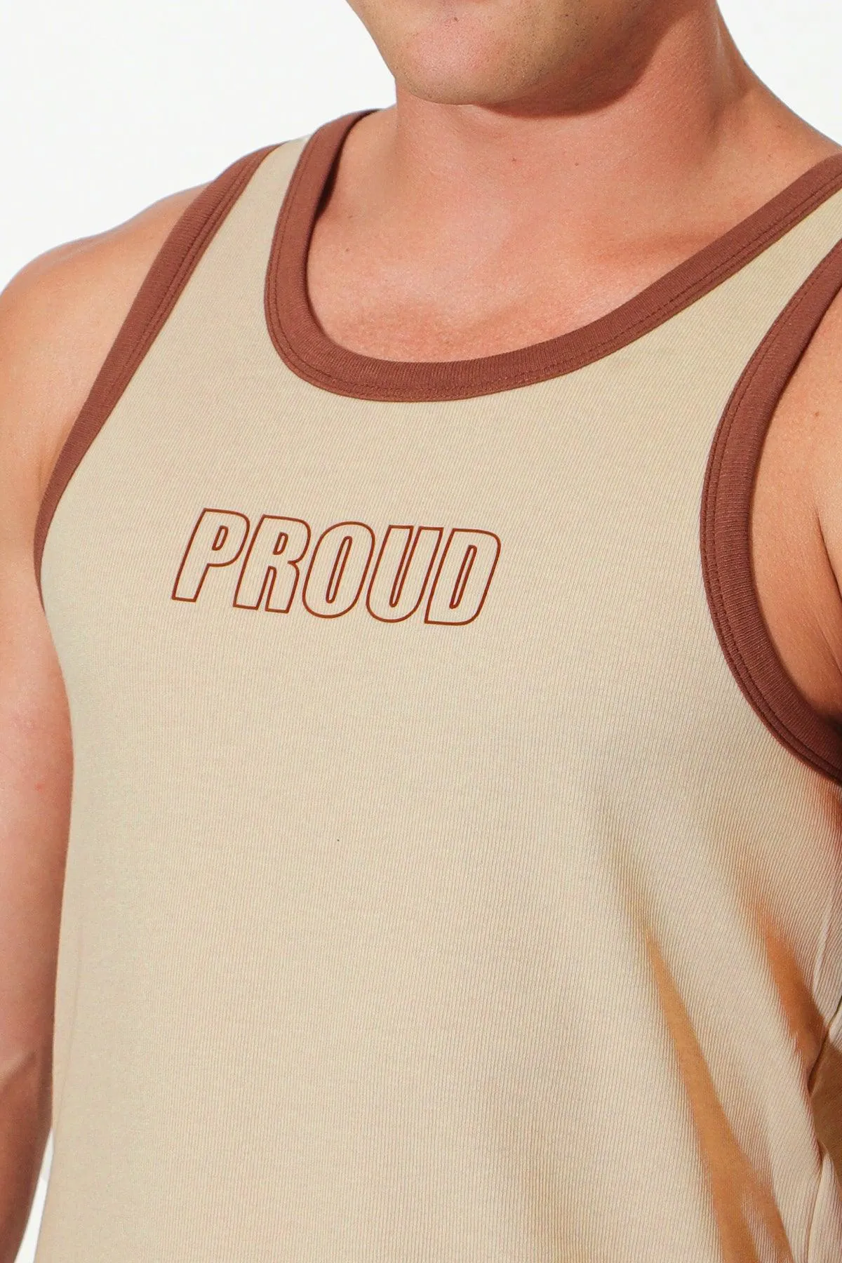 Muscle Fit Ribbed Tank - Proud