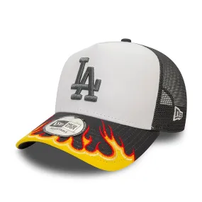 NEW ERA LA Dodgers MLB Flame Dark Grey 9FORTY E-Frame Adjustable Trucker Cap