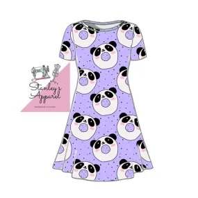 Panda donut a line dress,