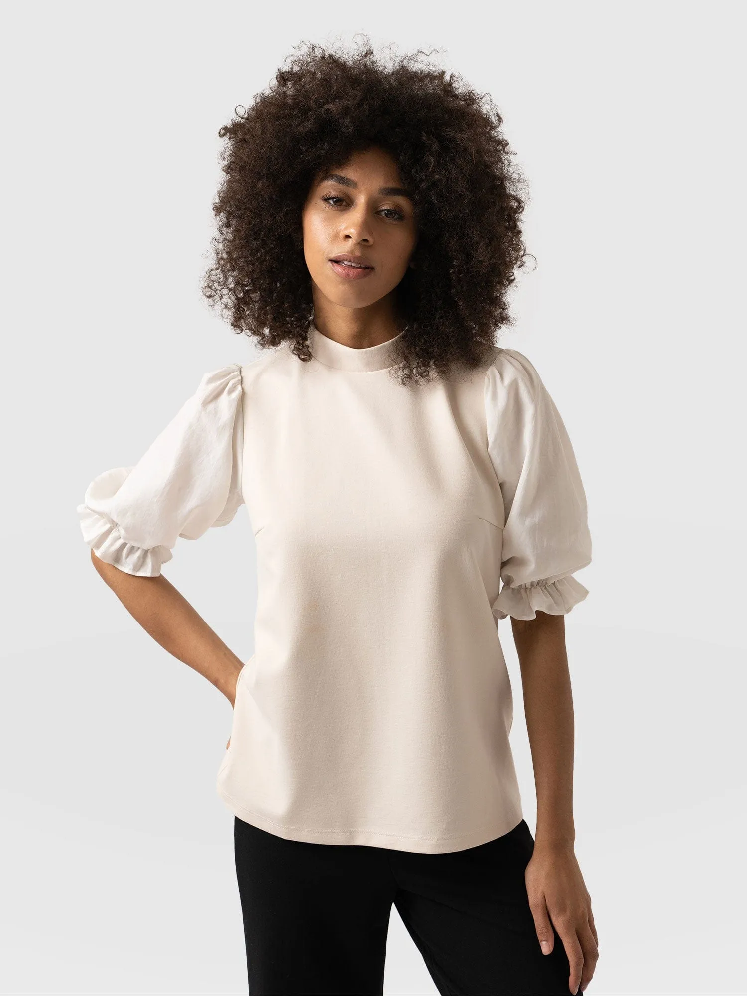 Penny Puff Sleeve Top - Cream