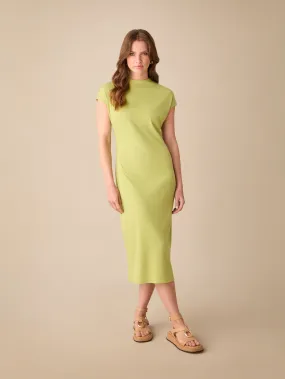 Petite Green Rib Knit Midi Dress