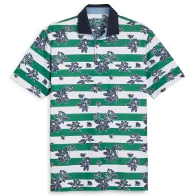 Pique Garden Printed Stripe Polo Vine/Navy - SS24