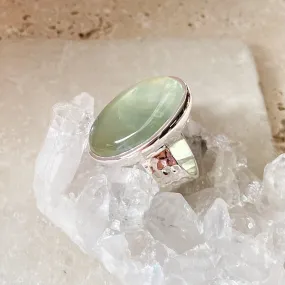 Prehnite Large Oval Ring- Gaia