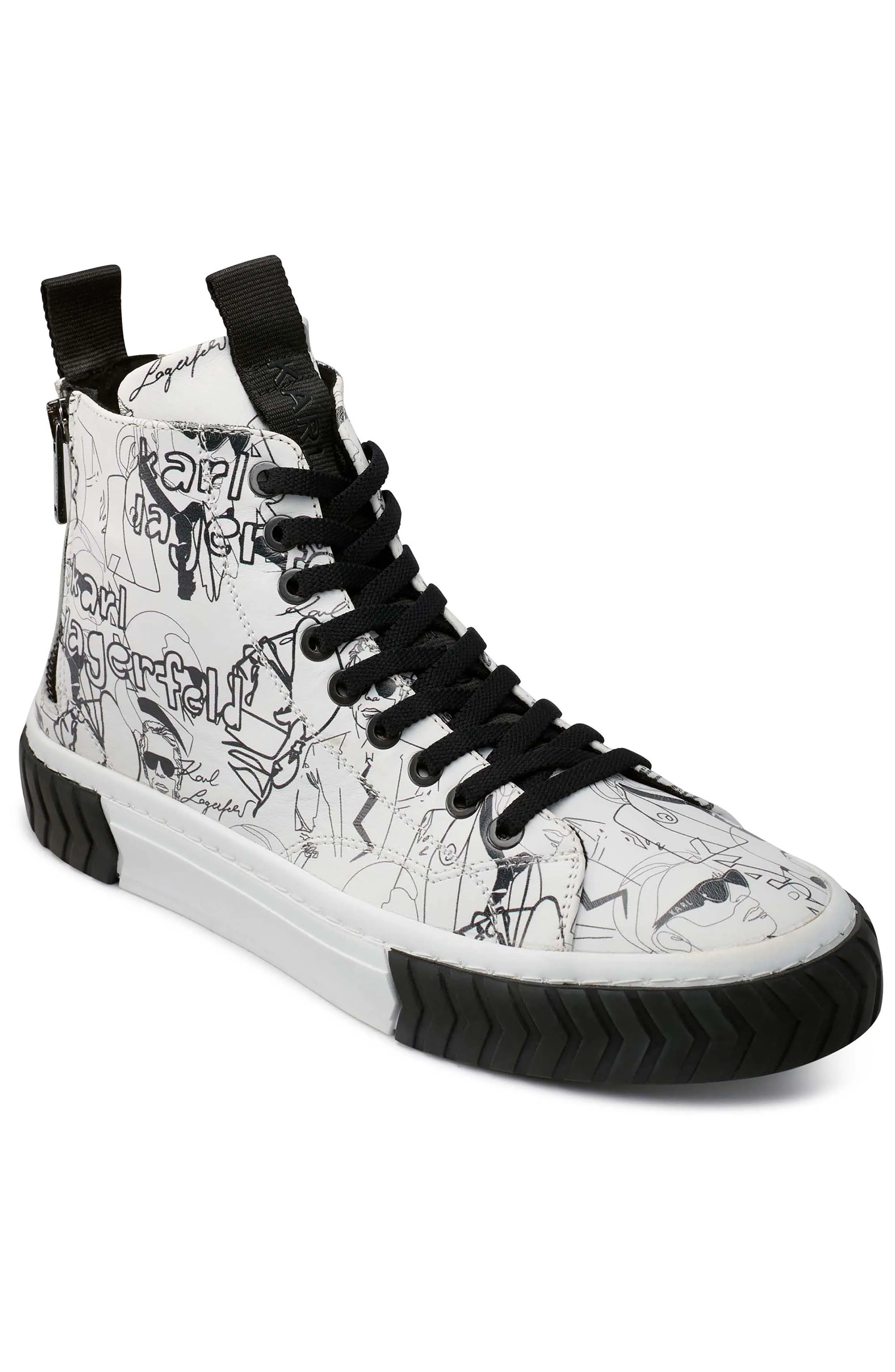 Printed Double Back Zip Hi Top Sneaker