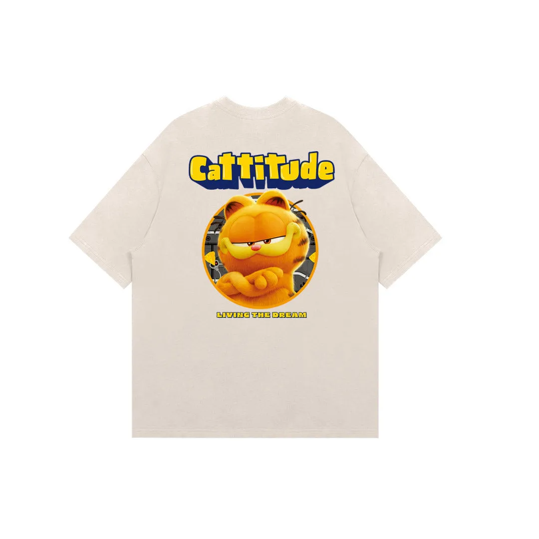 "CATTITUDE" High Graded Odell Fabric Oversized Tee 2868