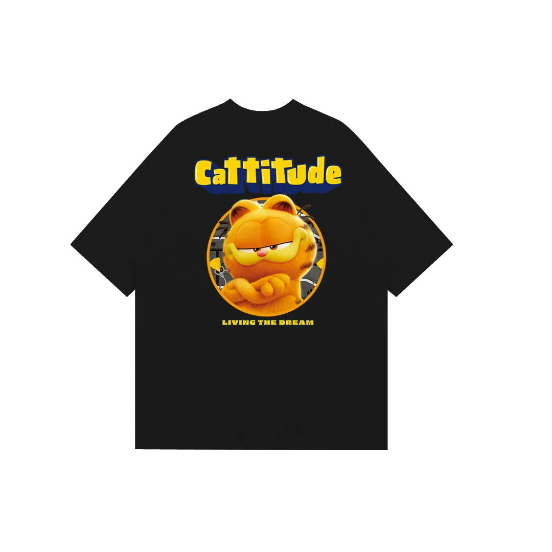 "CATTITUDE" High Graded Odell Fabric Oversized Tee 2868