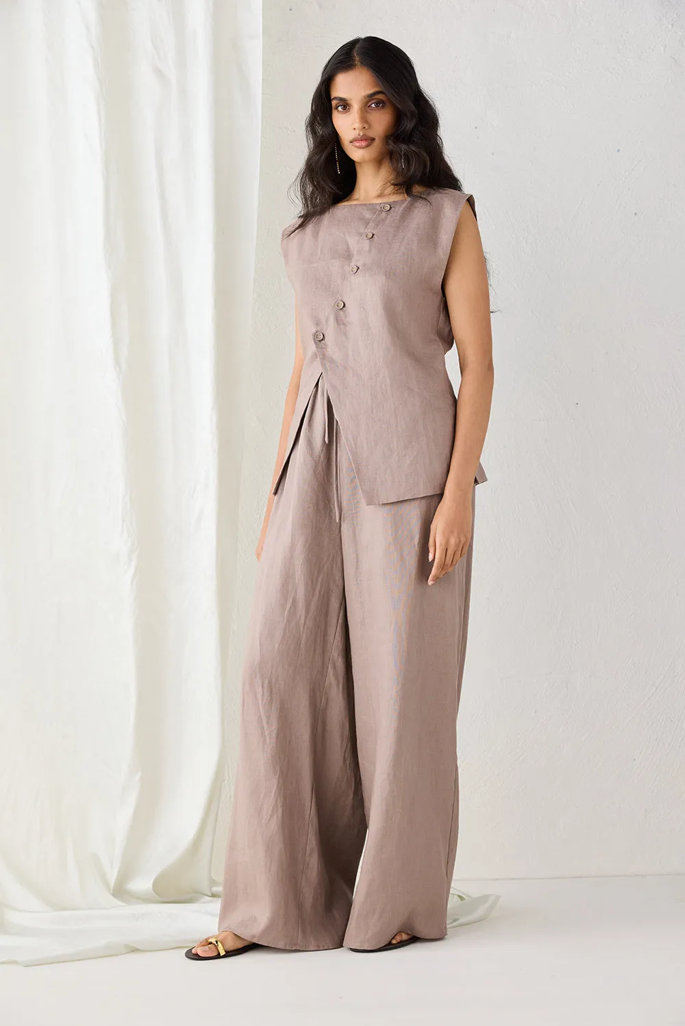 Raya Linen Pants Mushroom