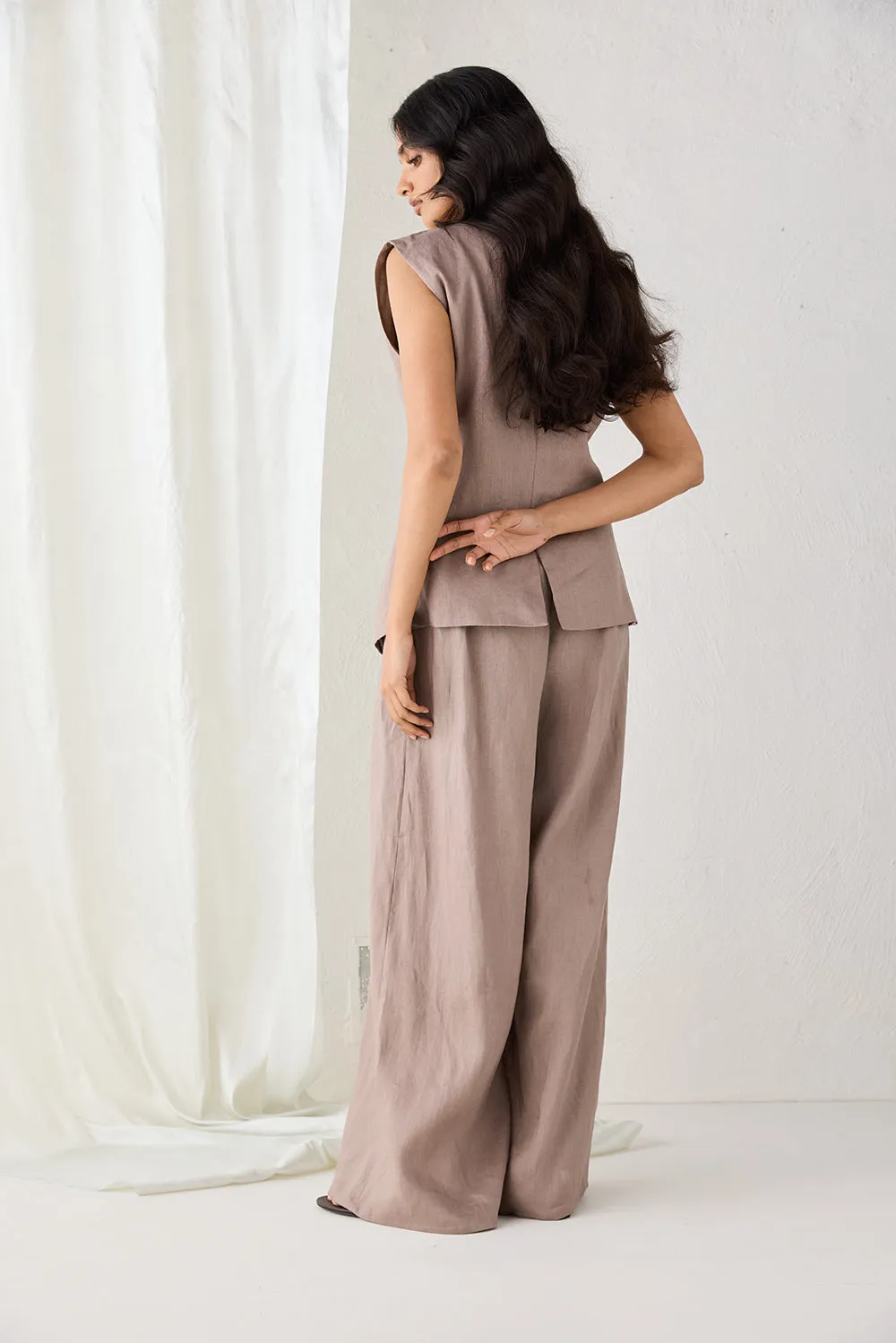 Raya Linen Pants Mushroom