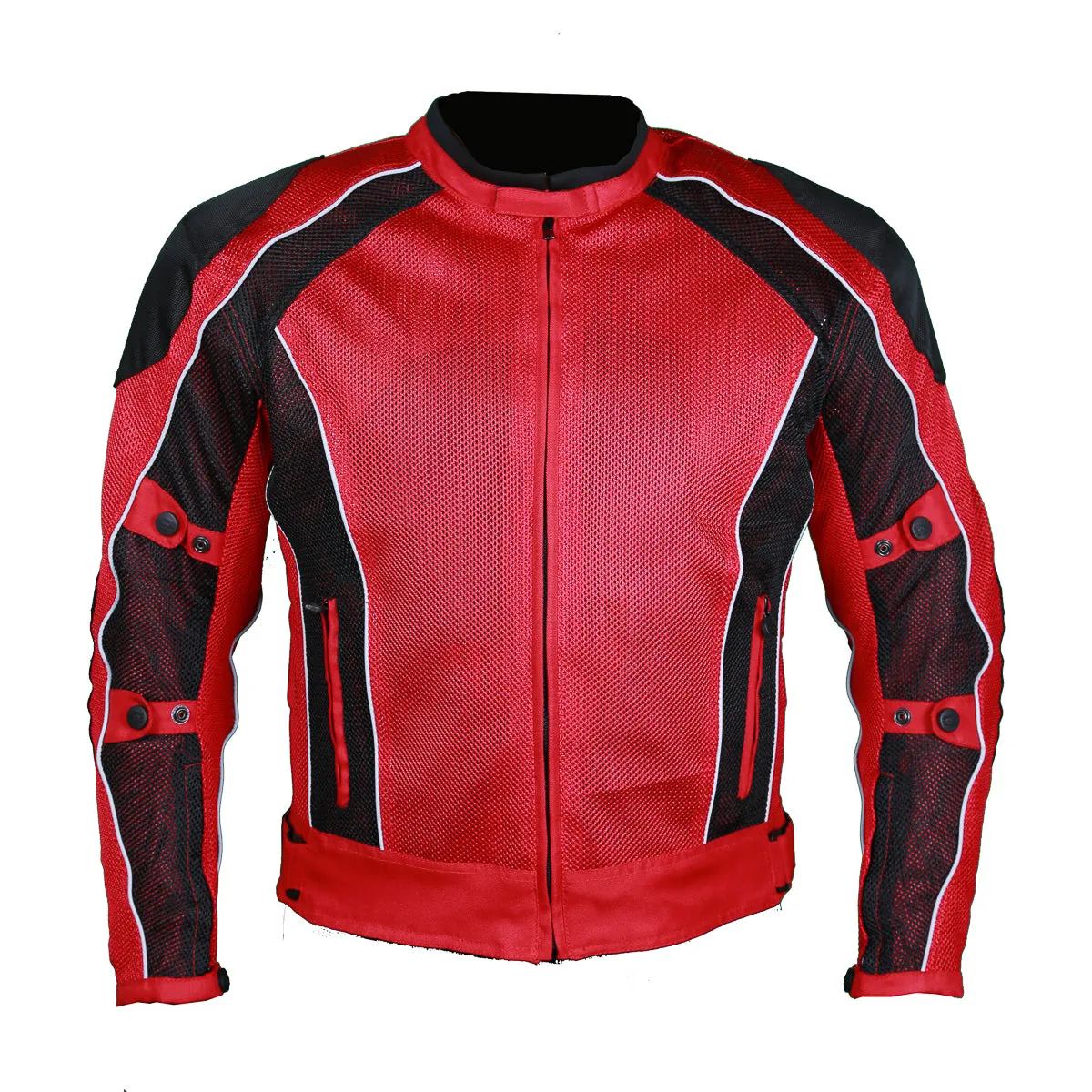 RED SUMMER JOY MESH MOTORCYCLE JACKET