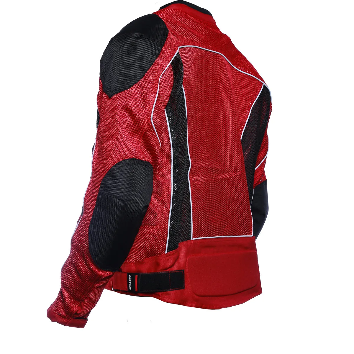 RED SUMMER JOY MESH MOTORCYCLE JACKET