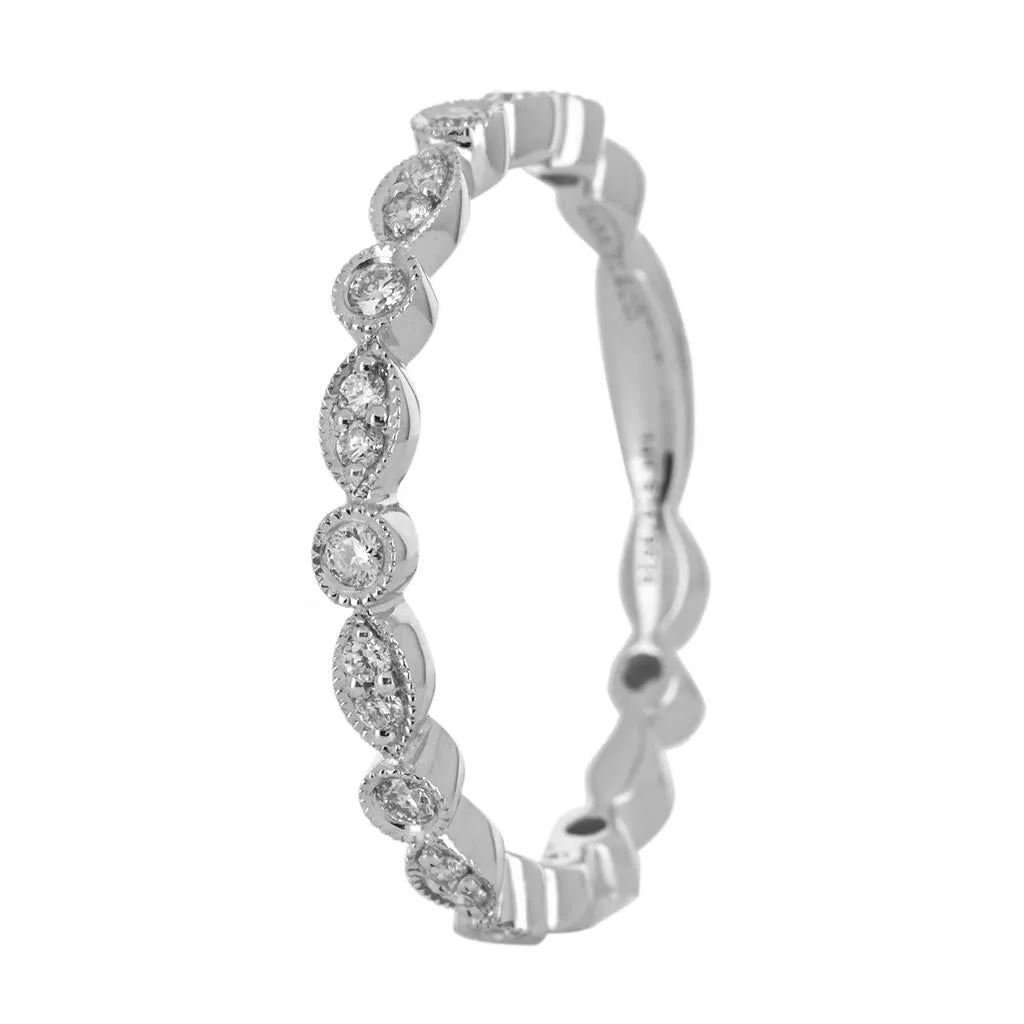 Round   Marquise Stackable Band | 0.24ctw - White Gold