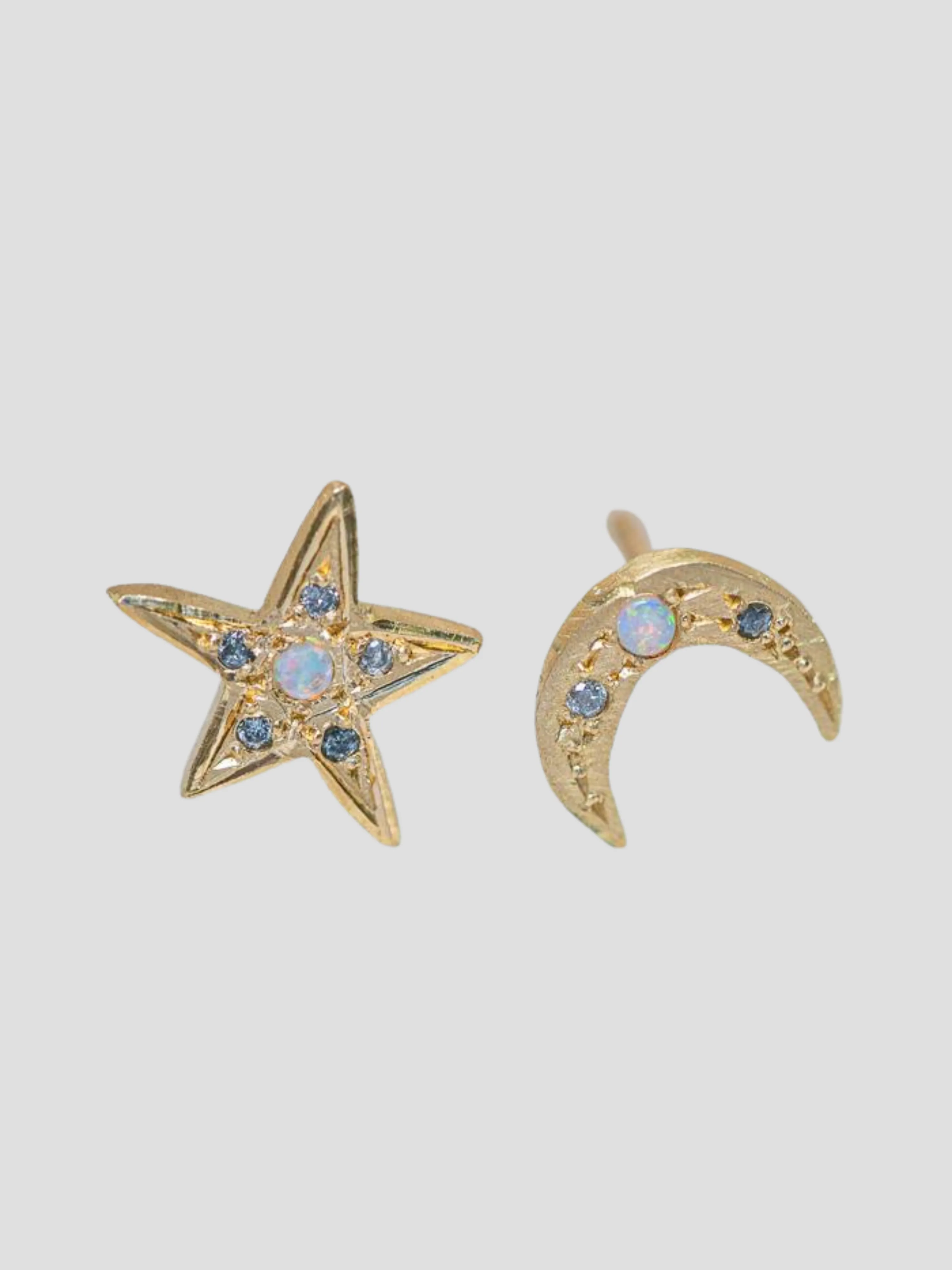 Star and Moon Studs