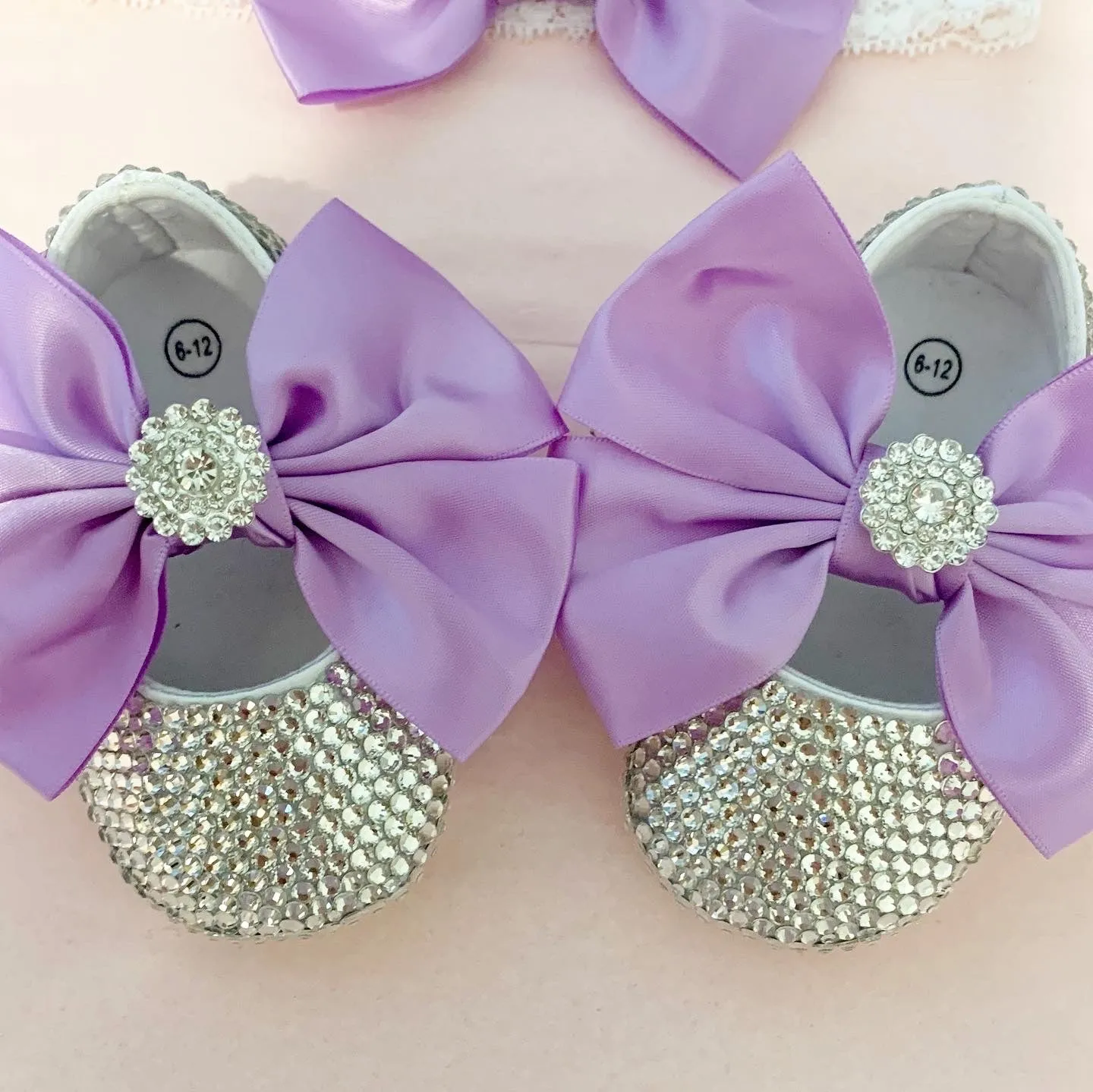 SWAROVSKI SHOES- lavander bow