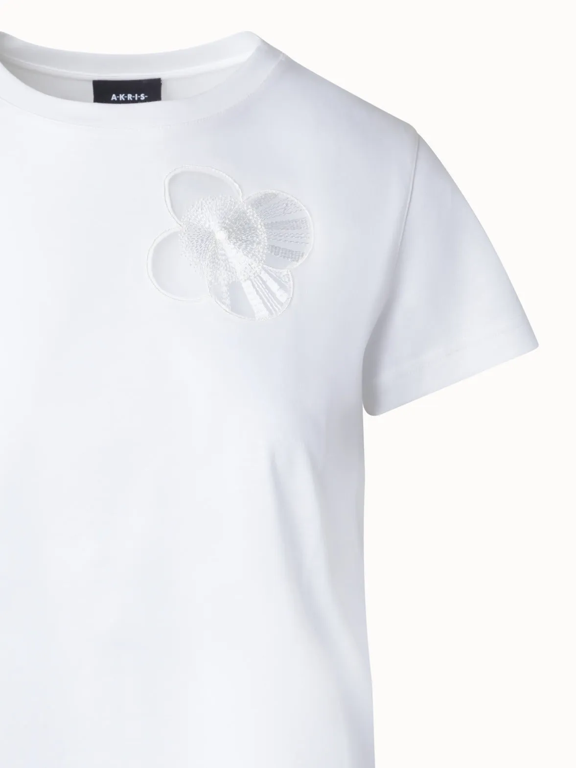 T-Shirt aus Baumwoll-Jersey mit Poppy-Einsatz