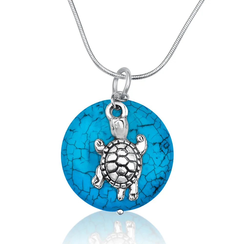 Turtle Necklace with Turquoise