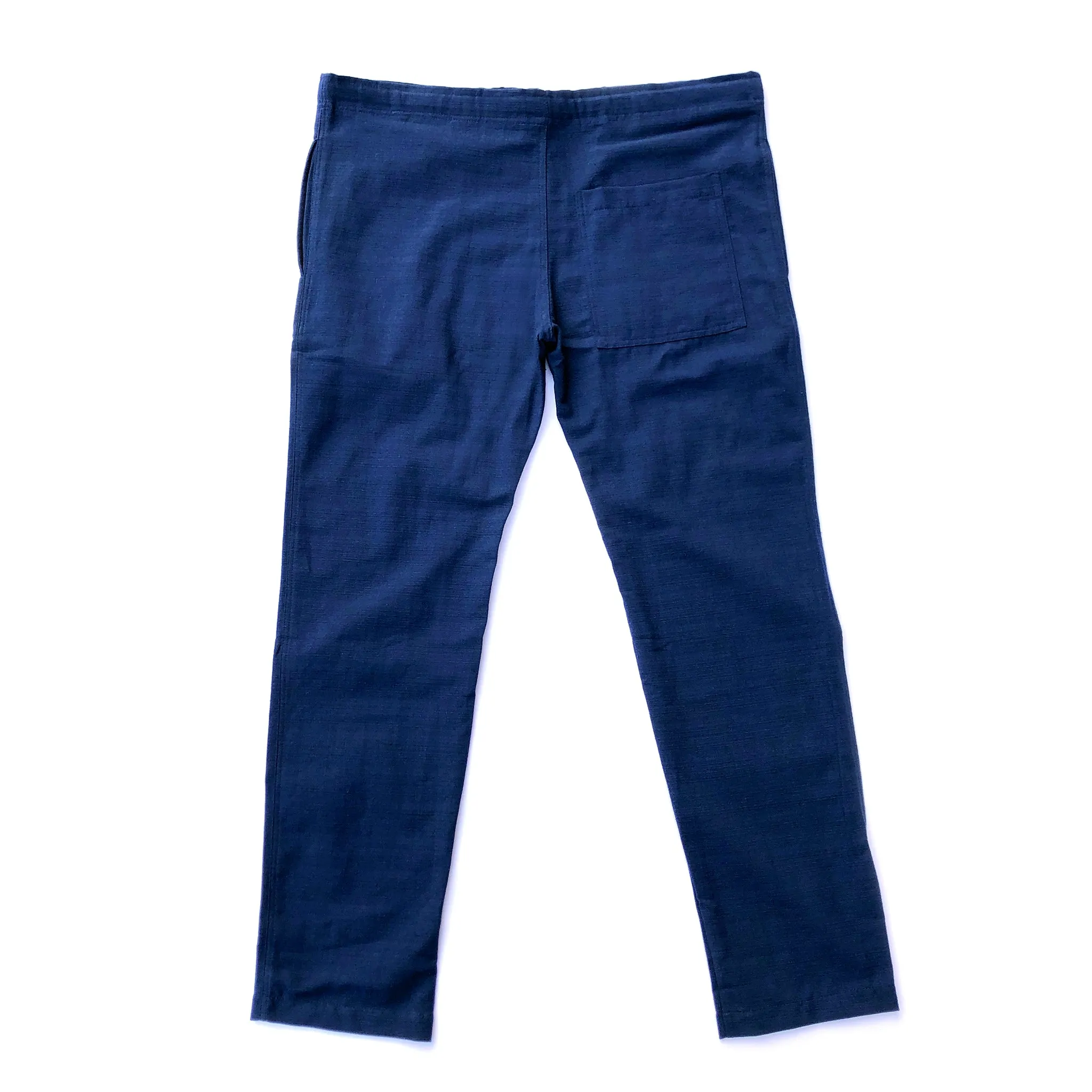 Unisex Ribbed Cotton Shing Mai Trousers Navy Blue