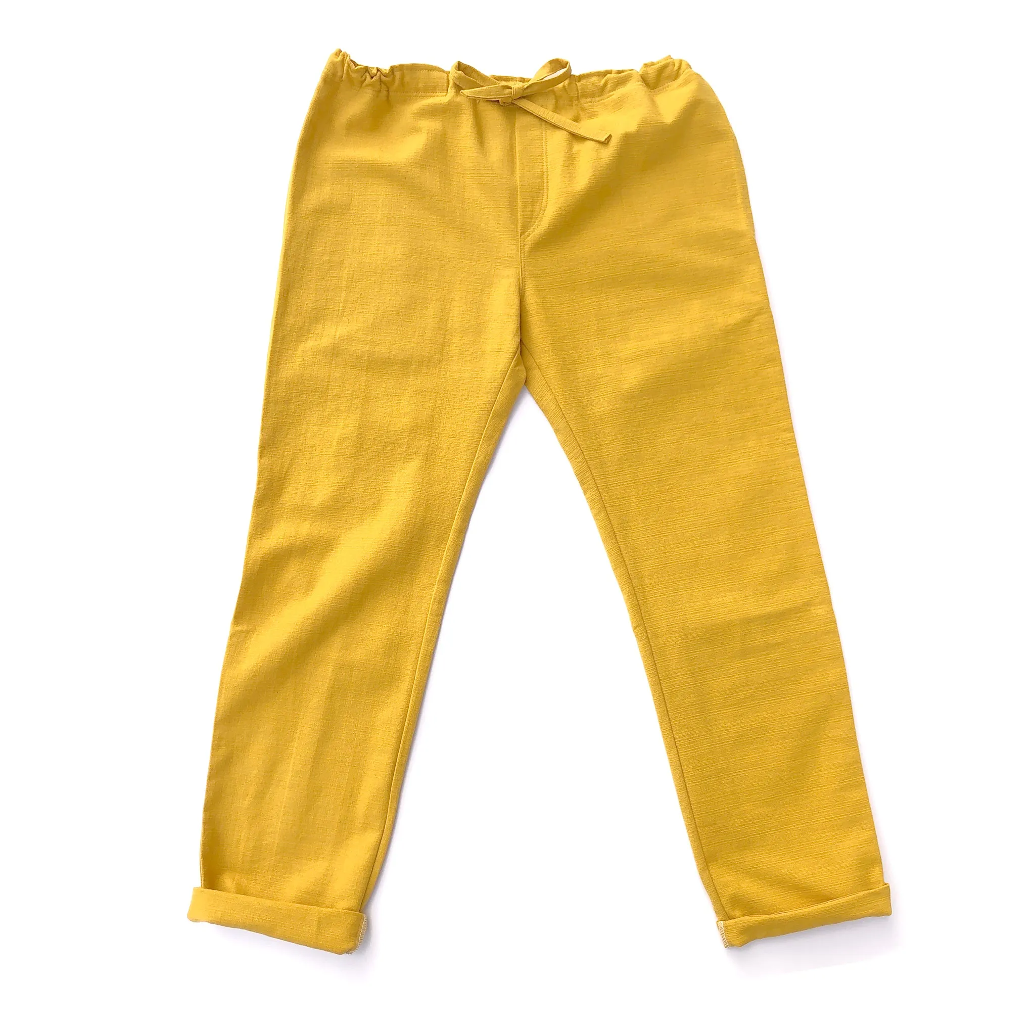 Unisex Ribbed Cotton Shing Mai Trousers Yellow