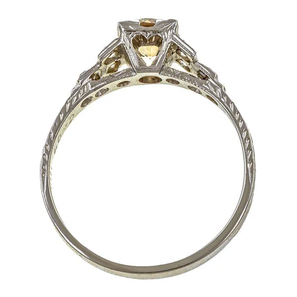 Vintage Engagement Ring, Old Euro 0.55ct.