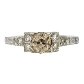 Vintage Engagement Ring, Old Euro 0.55ct.