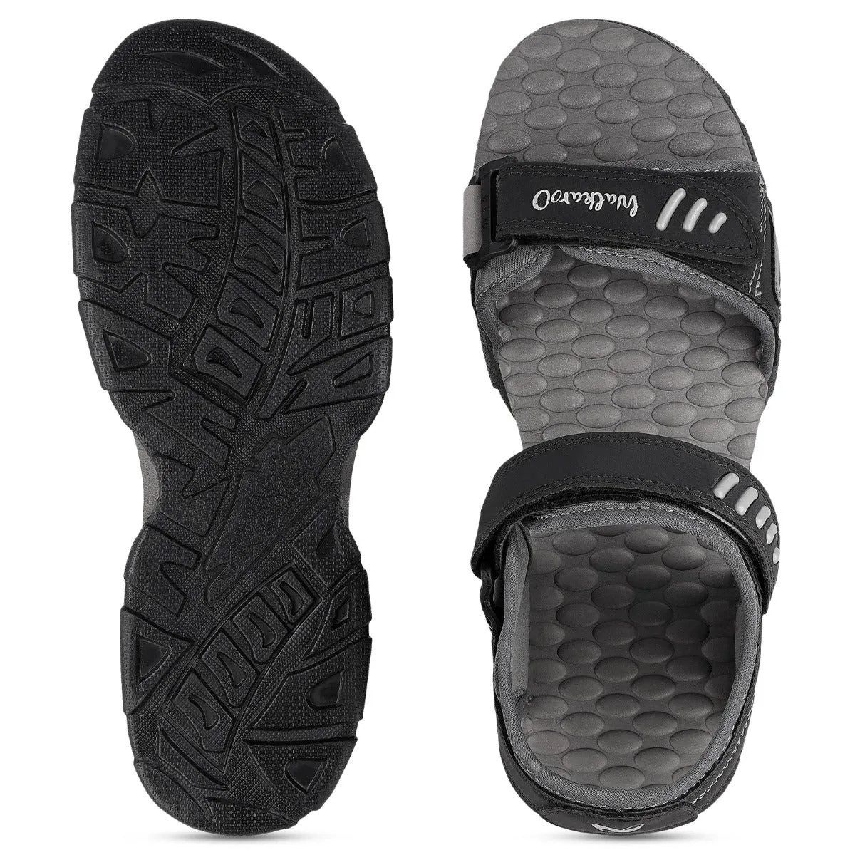 Walkaroo Men Sandal  - WC4409 Black Grey