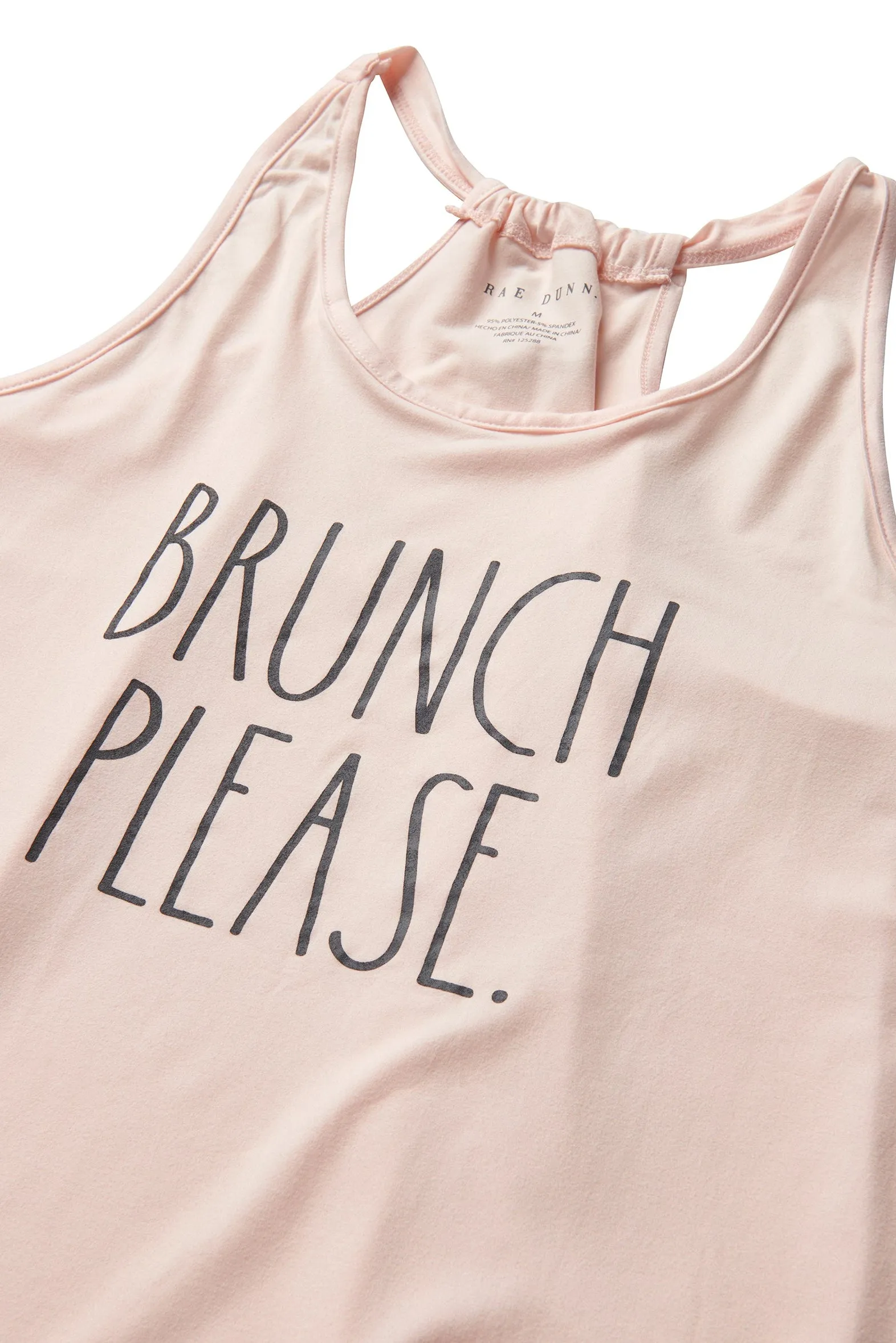 Women's "BRUNCH PLEASE" Racerback Cami and Drawstring Shorts Pajama Set