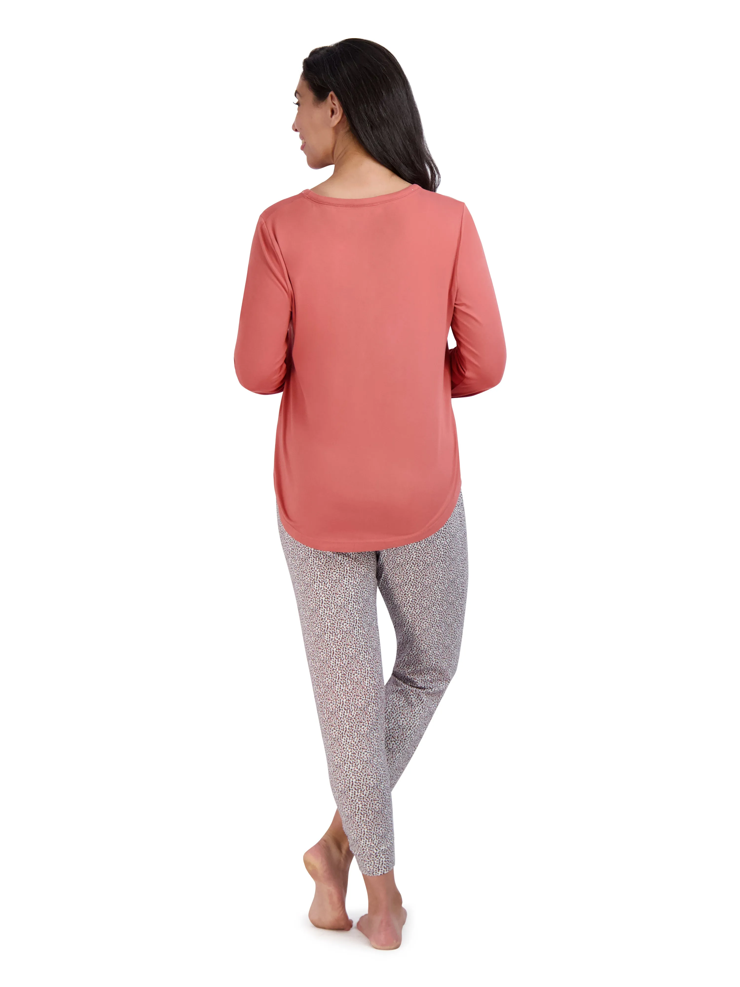 Women's "HELLO FALL" Long Sleeve Top and Drawstring Joggers Pajama Set