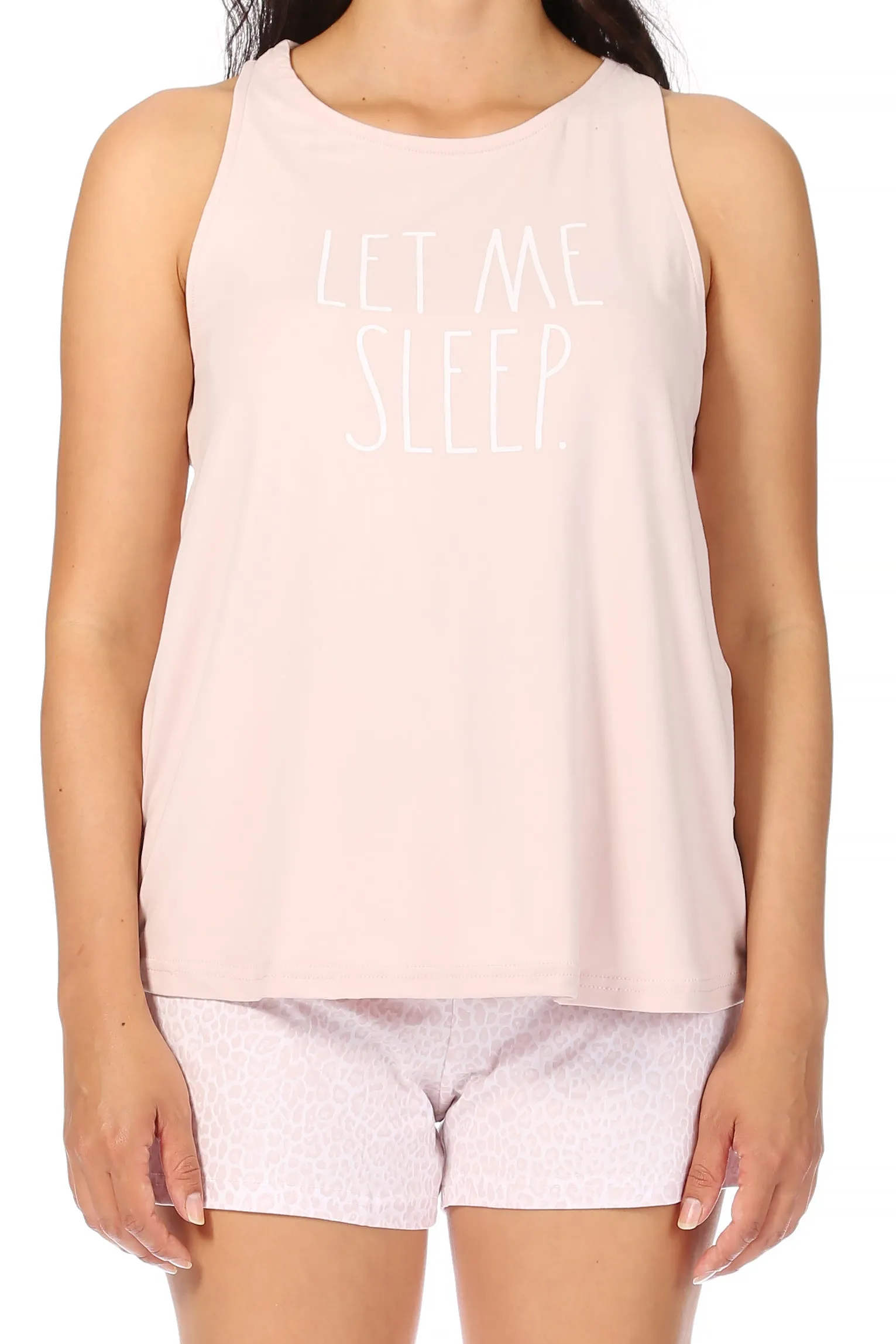 Women's "LET ME SLEEP" Tank and Drawstring Shorts Pajama Set