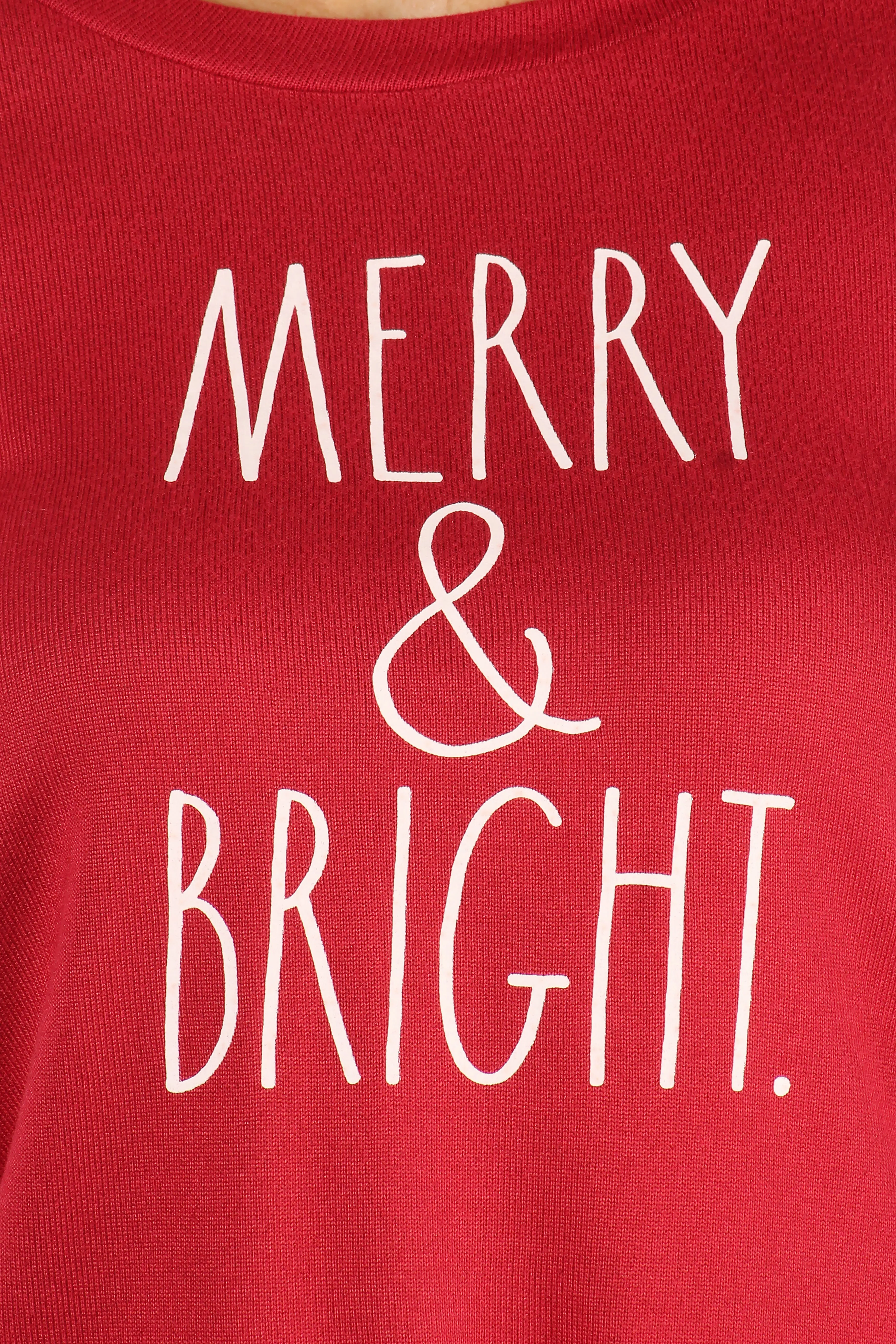 Women's "MERRY & BRIGHT" Long Sleeve Top and Drawstring Jogger Pajama Set