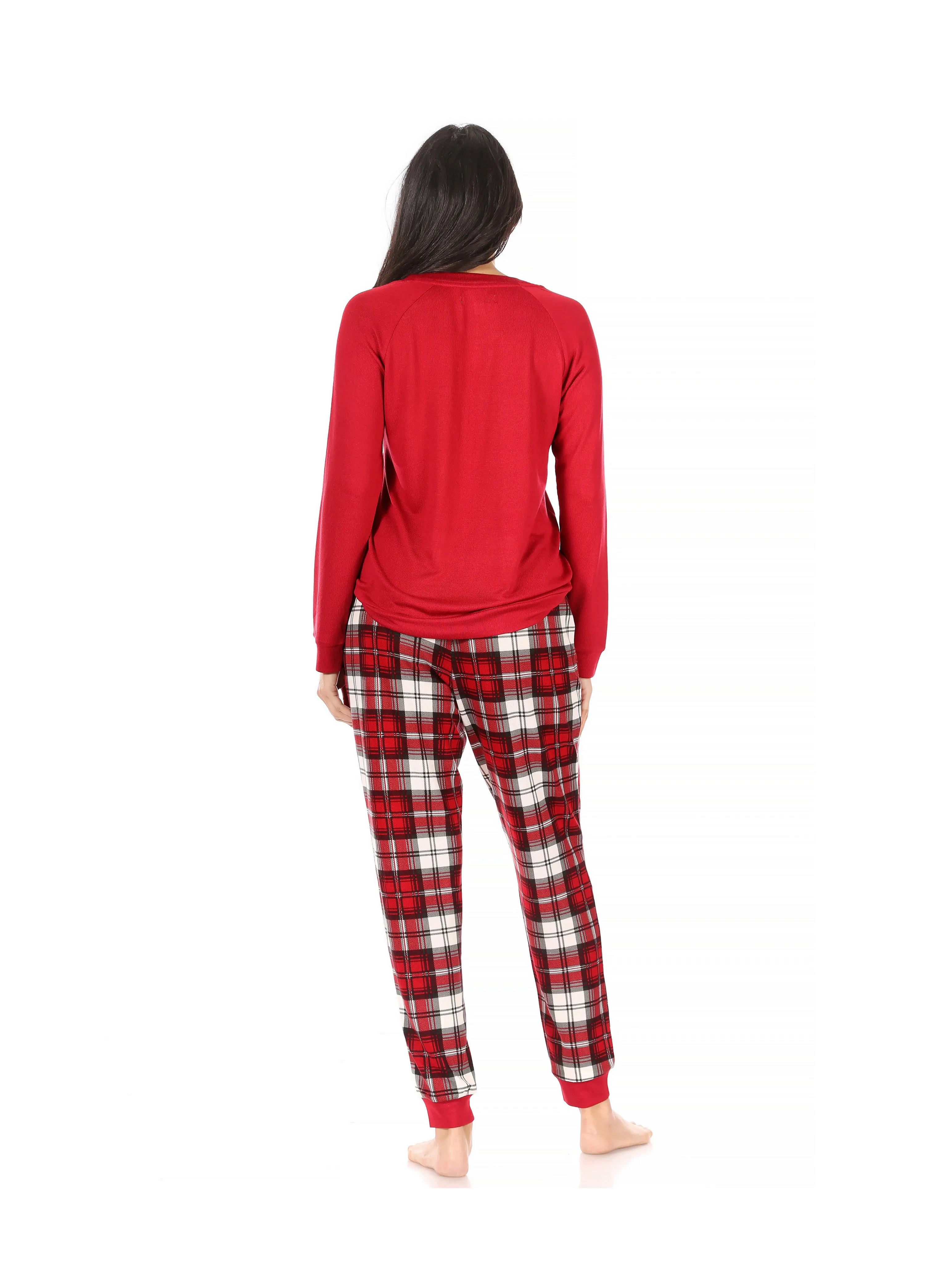 Women's "MERRY & BRIGHT" Long Sleeve Top and Drawstring Jogger Pajama Set