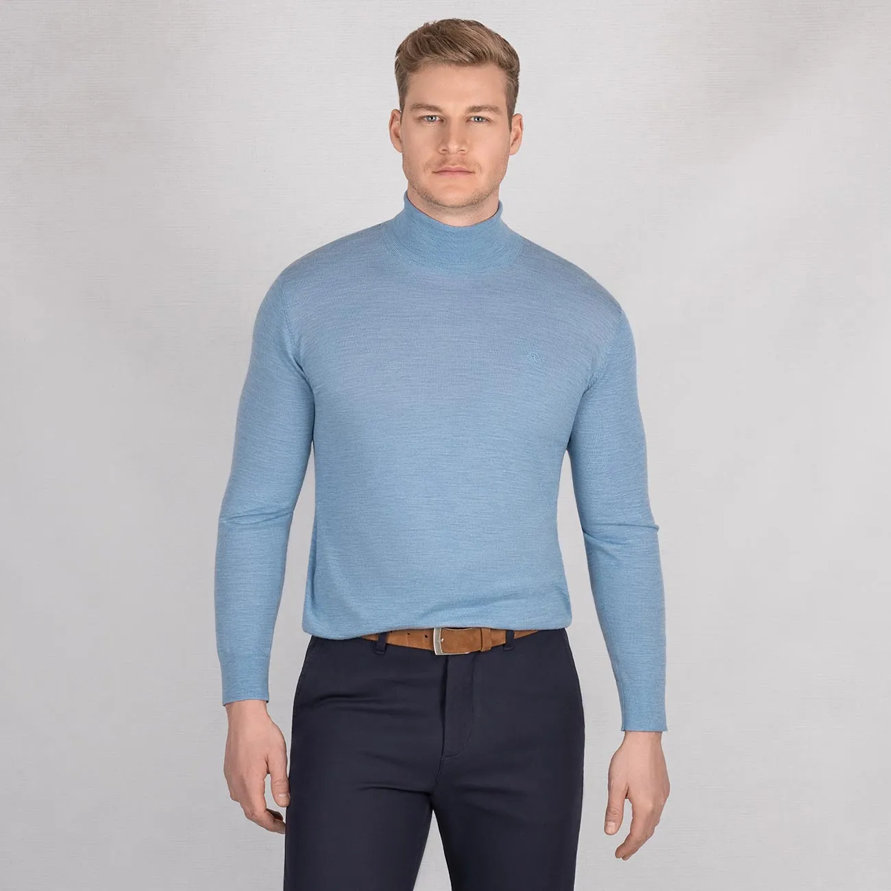 Wool Pullover Light Turtleneck Men