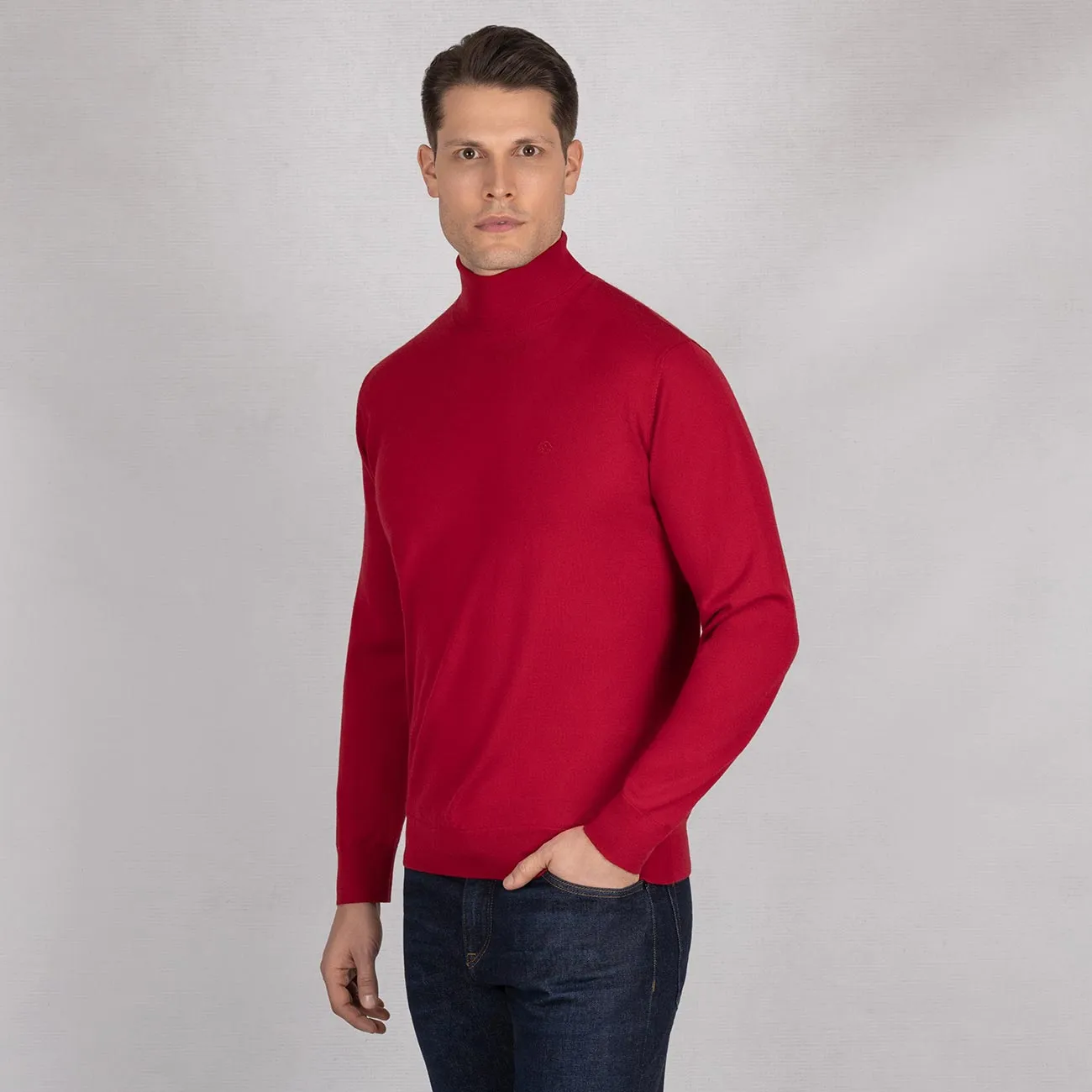 Wool Pullover Light Turtleneck Men