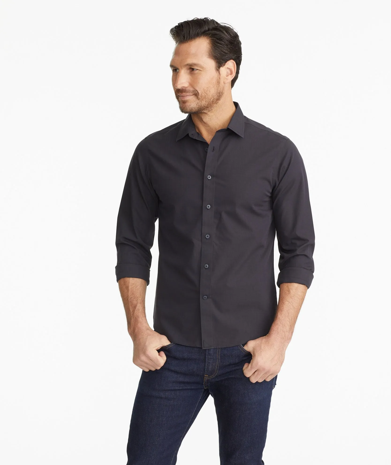 Wrinkle-Free Black Stone Shirt