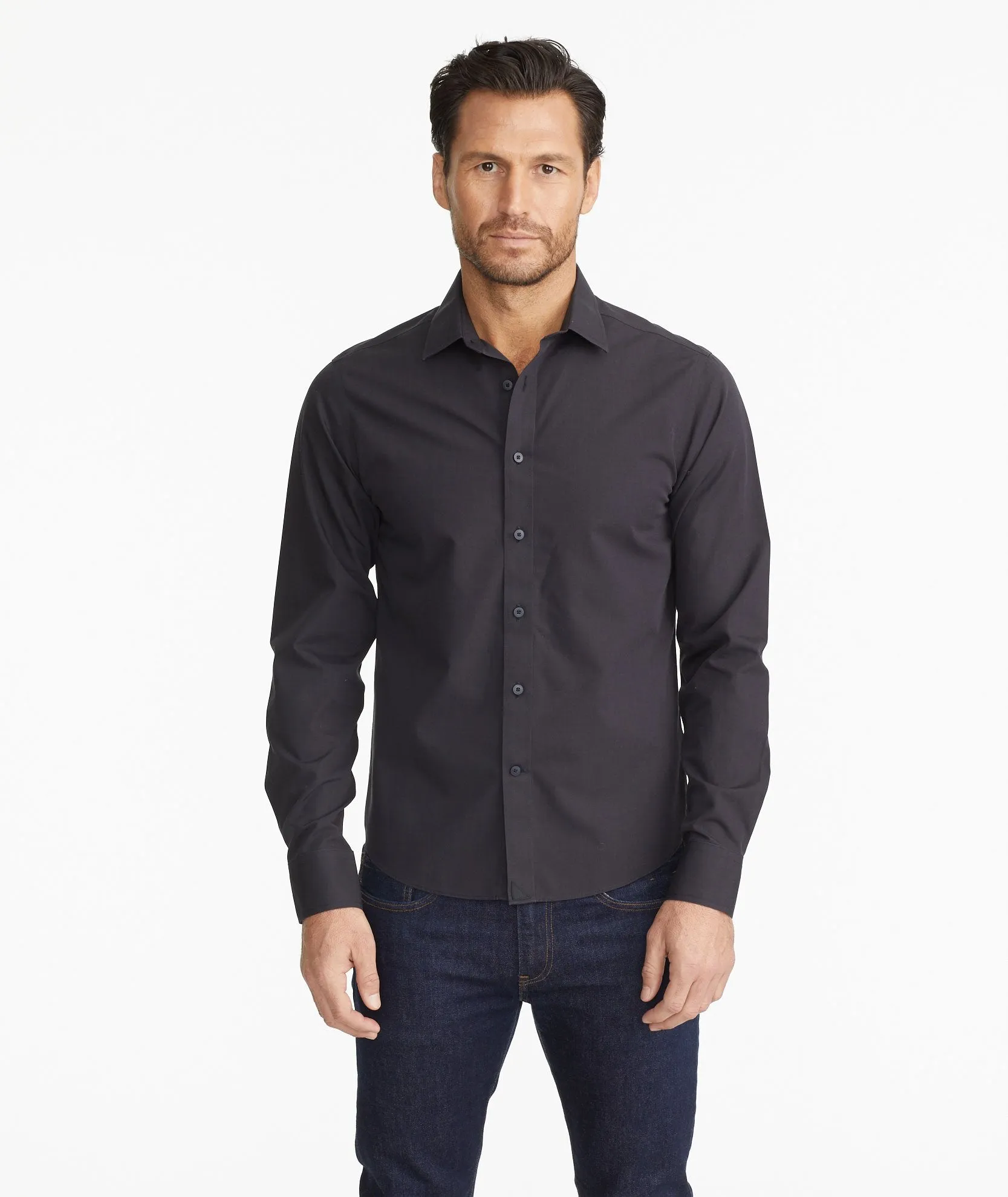 Wrinkle-Free Black Stone Shirt