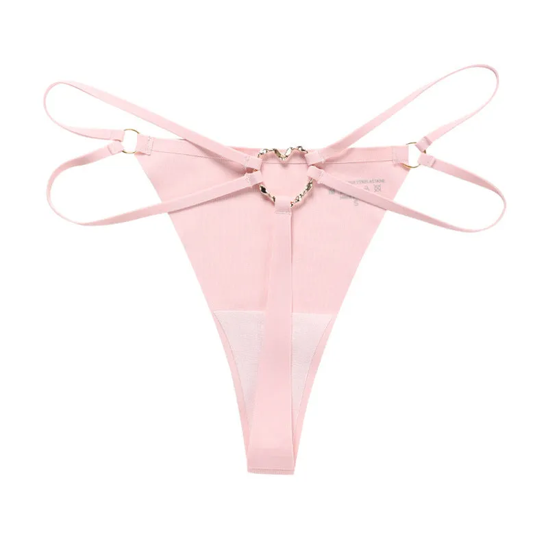 ZASUWA Female Back Heart Shape Crystal Hollow Out T-back Panties